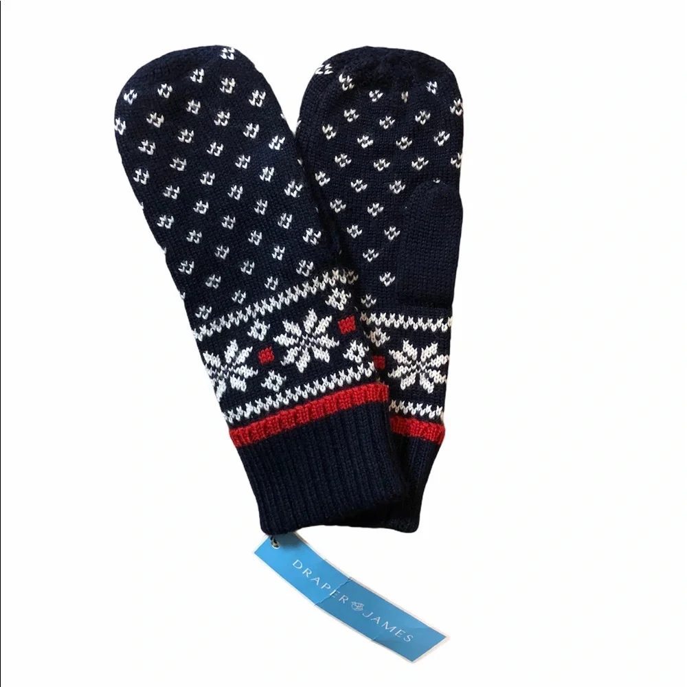 🆕 Draper James Fair Isle Mittens Nassau Navy